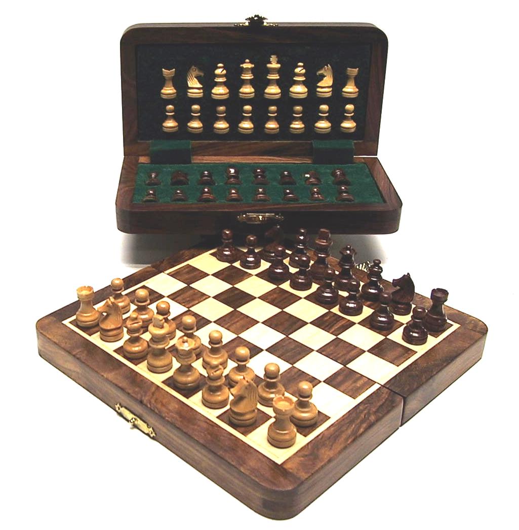 Luxe schaakcassette Acacia (25x25cm)