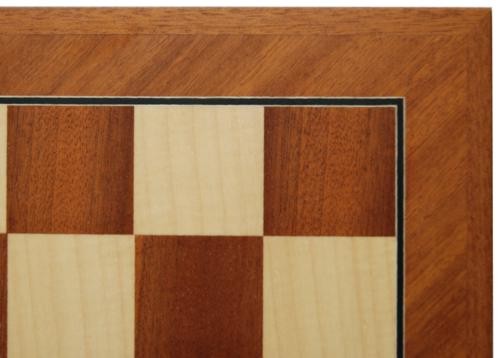 Schaakbord mahonie met zwarte sierader 5cm