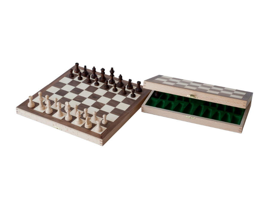 Walnut foldable chess set big