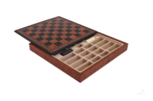 Leather chess cassette with metal pieces